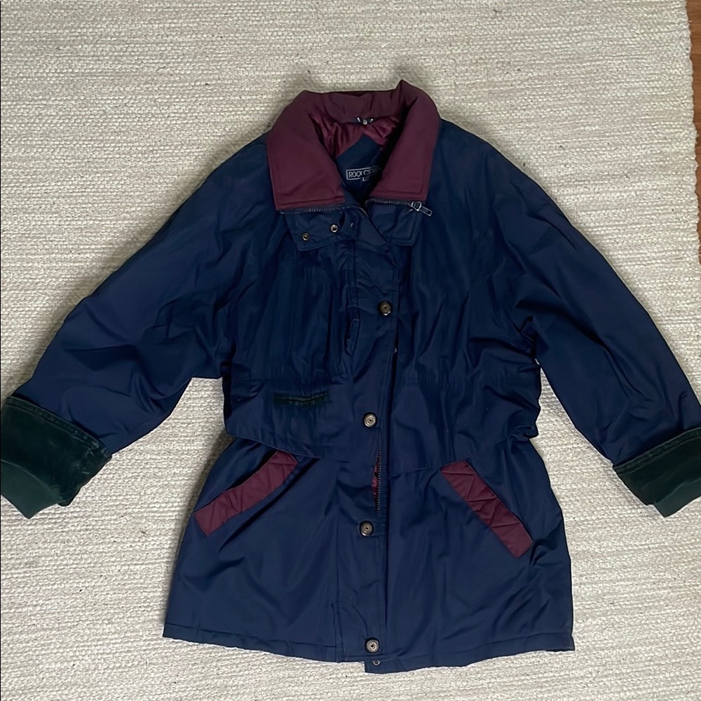 Eddie Bauer Blue and Red Utility Jacket